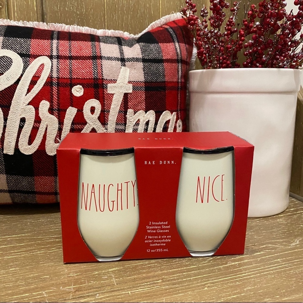 Rae Dunn Naughty Nice insulated Wine Tumblers